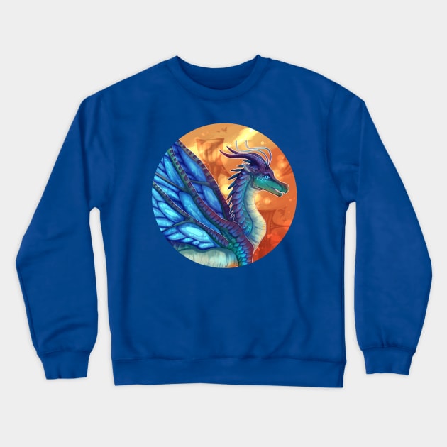 Wings of Fire - Blue Crewneck Sweatshirt by Biohazardia